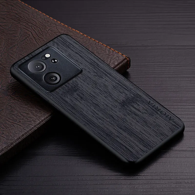 Case For Xiaomi 13T Pro 5g Bamboo Wood Pattern Leather Cover Luxury phone case leather phone case leather wallet case leather case