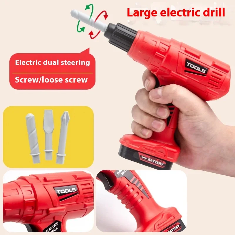 Children's Toolbox Set Baby Simulation Repair Drill Screwdriver Repair Engineer Simulation Repair Tools Pretend Play House Toys 4