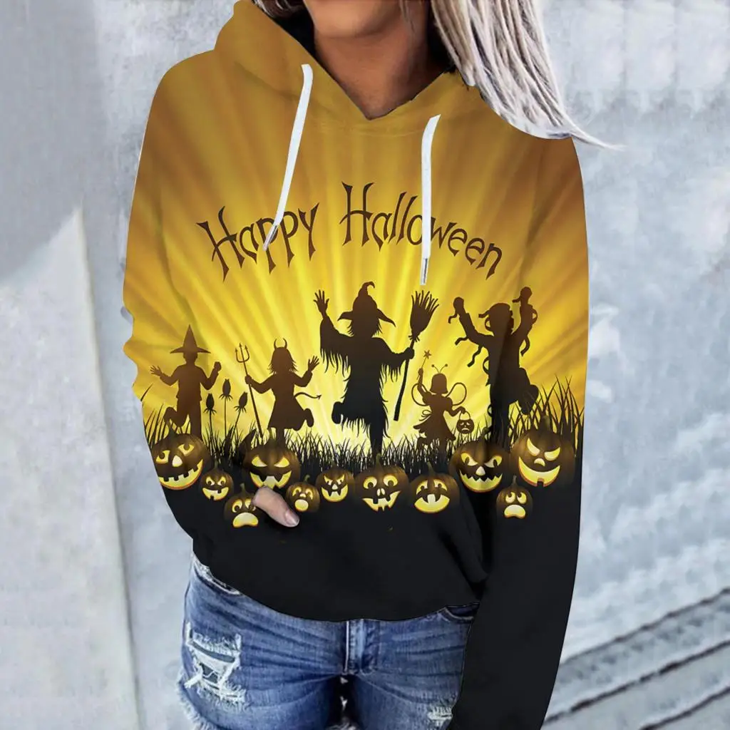 

Funny Halloween Hoodie Women Fashion Hoodie Women Sweats Oversized Hoodie High Quality Coats Spooky Pullovers Female Clothing