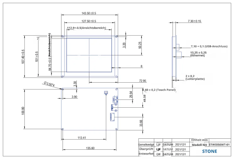 STONE I 3,5 bis 10,4 Zoll Smart HMI TFT LCD mit Resistivem Touchscreen für RS422-Verbindung mit Esp32 S3 C3 C6 Cam – Detail 9