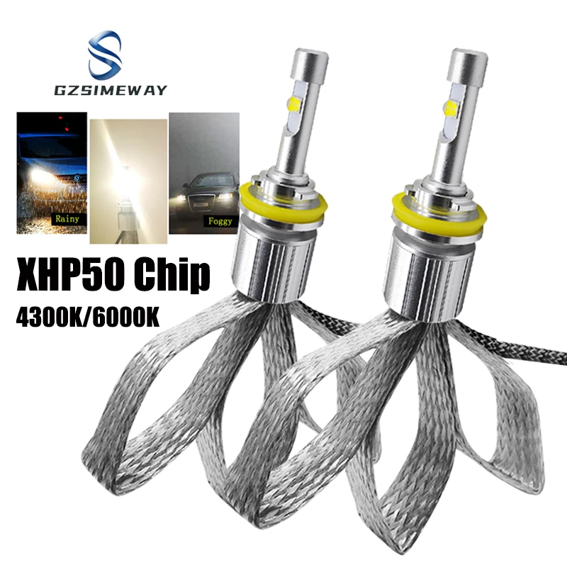 

2PCS H4 H7 LED Headlight 6000K 20000LM XHP50 Chip H1 H3 H8 H11 Led Bulbs 9005 HB3 HB4 9006 881 Auto Fog Lamp Lighting 4300K 12V