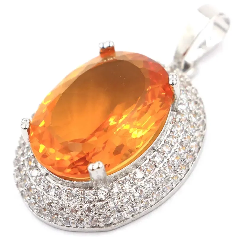 8g Customized 925 SOLID STERLING SILVER  PENDANT Dazzling Mystical Topaz Green Amethyst Golden Citrine Pink Kunzite White CZ Wom