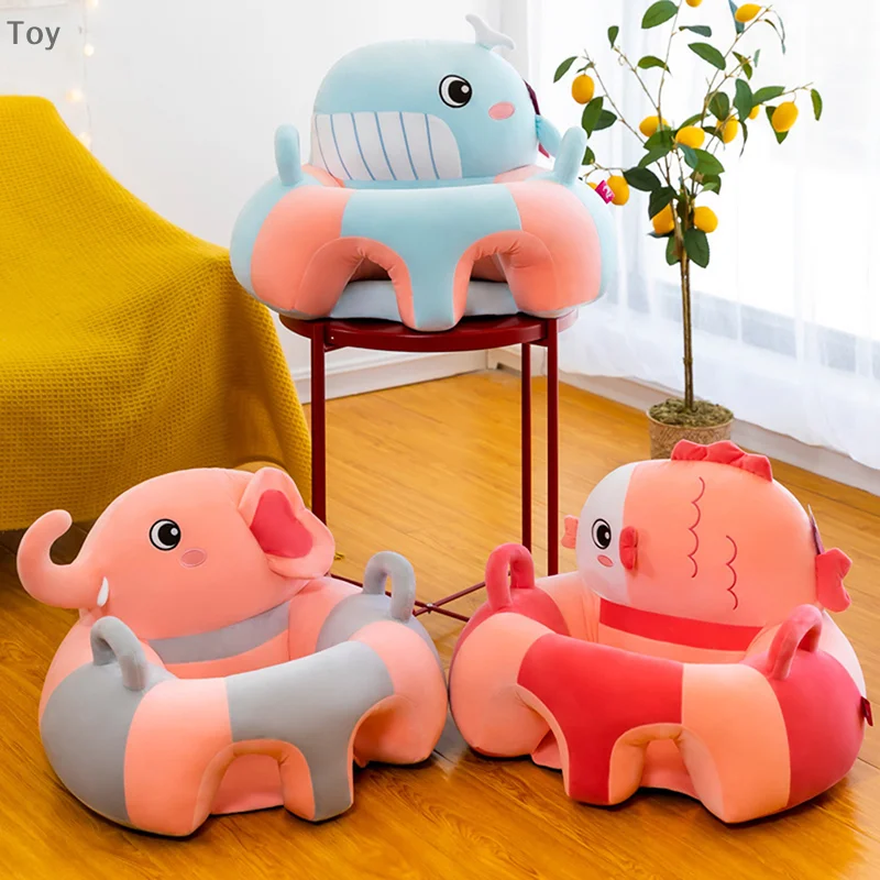 1pc Cartoon Toddler Plush Baby Sofa Support Seat Cover Washable Learning Chair Comfortable Floor Lounger Nest Puff for Baby