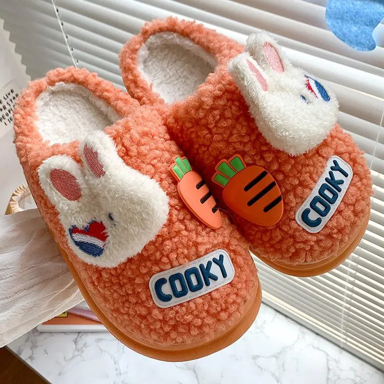 Winter New Ladies Cotton Slippers Simple and Comfortable Animal Cotton Slippers Women Flat Slippers Women Furry Slippers Women