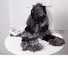 Harppihop silver fox fur black color New Fox fur c/w rex rabbit fur scarf wrap cape shawl best Christmas gift birthday gift 3