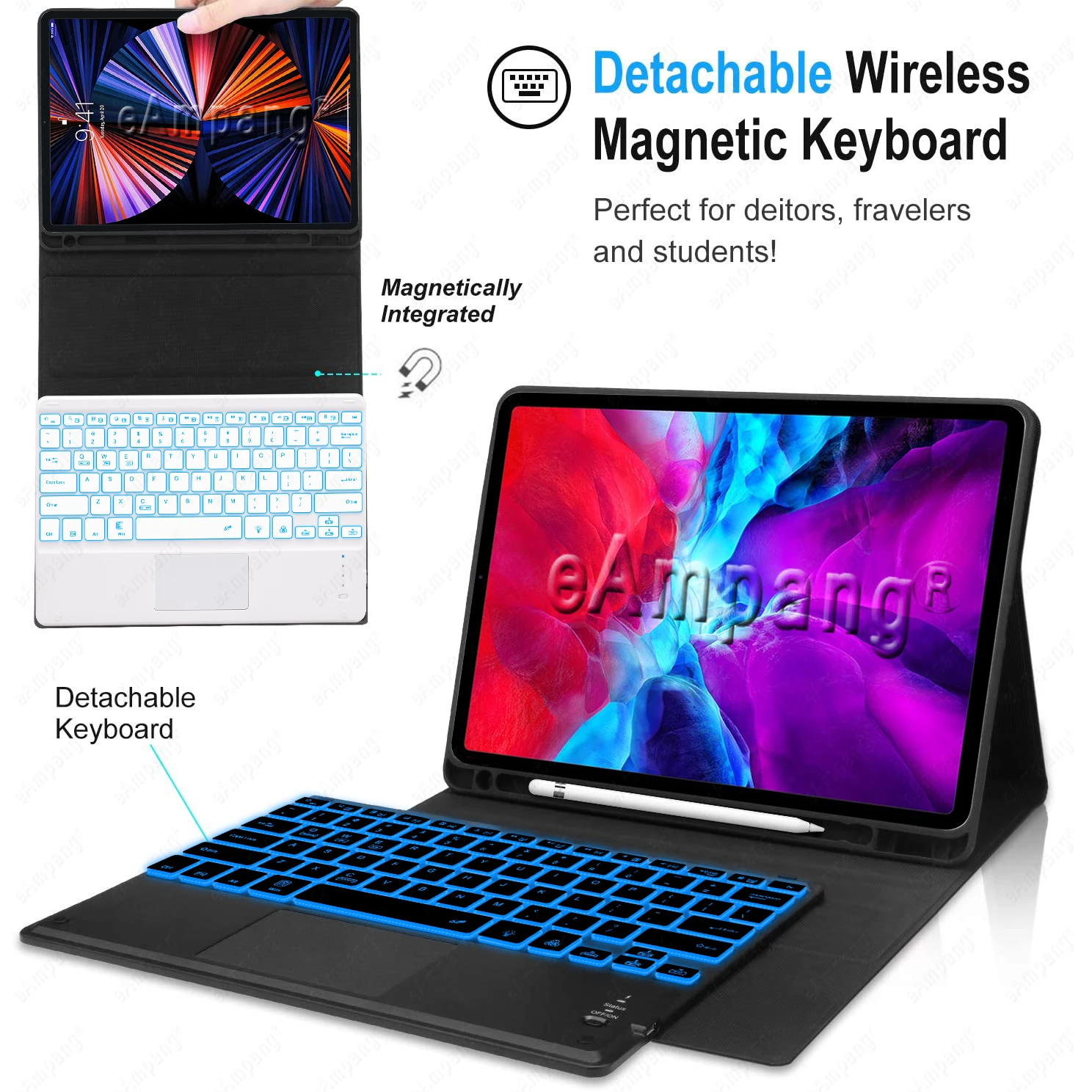 Magic Keyboard iPad Pro 12.9 Keyboard Case 2015 1rst 2nd 3rd 4th 5th 6thGeneration ipad case,tablet case,ipad keyboard case