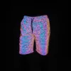 Rainbow Color Hip Hop Reflective Shorts Mens Outdoor Sports Casual Shiny Short Pants Night Reflect Light Bermuda Masculina 2