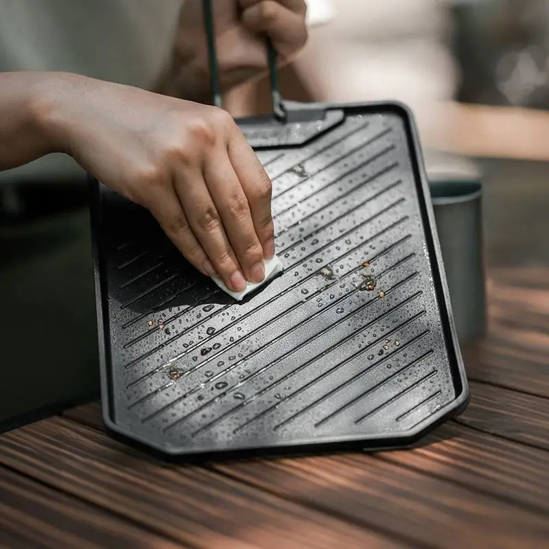 Naturehike Outdoor Camping Picnic BBQ Grill Pan Square Aluminum Alloy Stainless Steel Non Stick Frying Pan bbq grill pan non stick frying pan camping cookware set camping cookware kitchen utensils