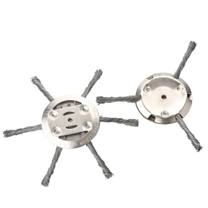 6inch Steel Wire Wheel Head Grass Trimmer Head Universal Weed Brush Fit Straight Shaft Brushcutter Removal Moss Rust 2
