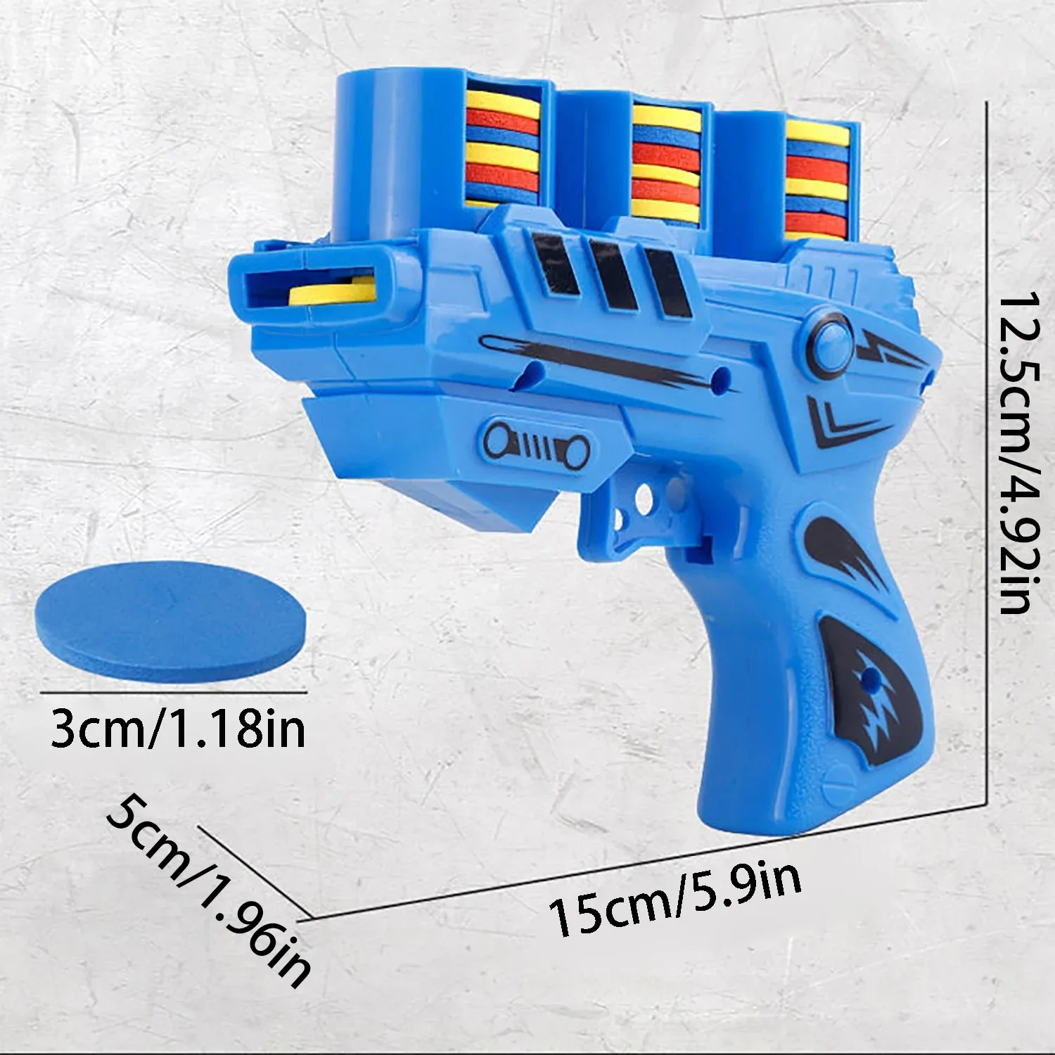 25 Round EVA Soft Bullet Flying Disc Gun Children's Outdoor Game Interactive Toy Gun Fun Catapult Flying Disc Sports Safety Toy