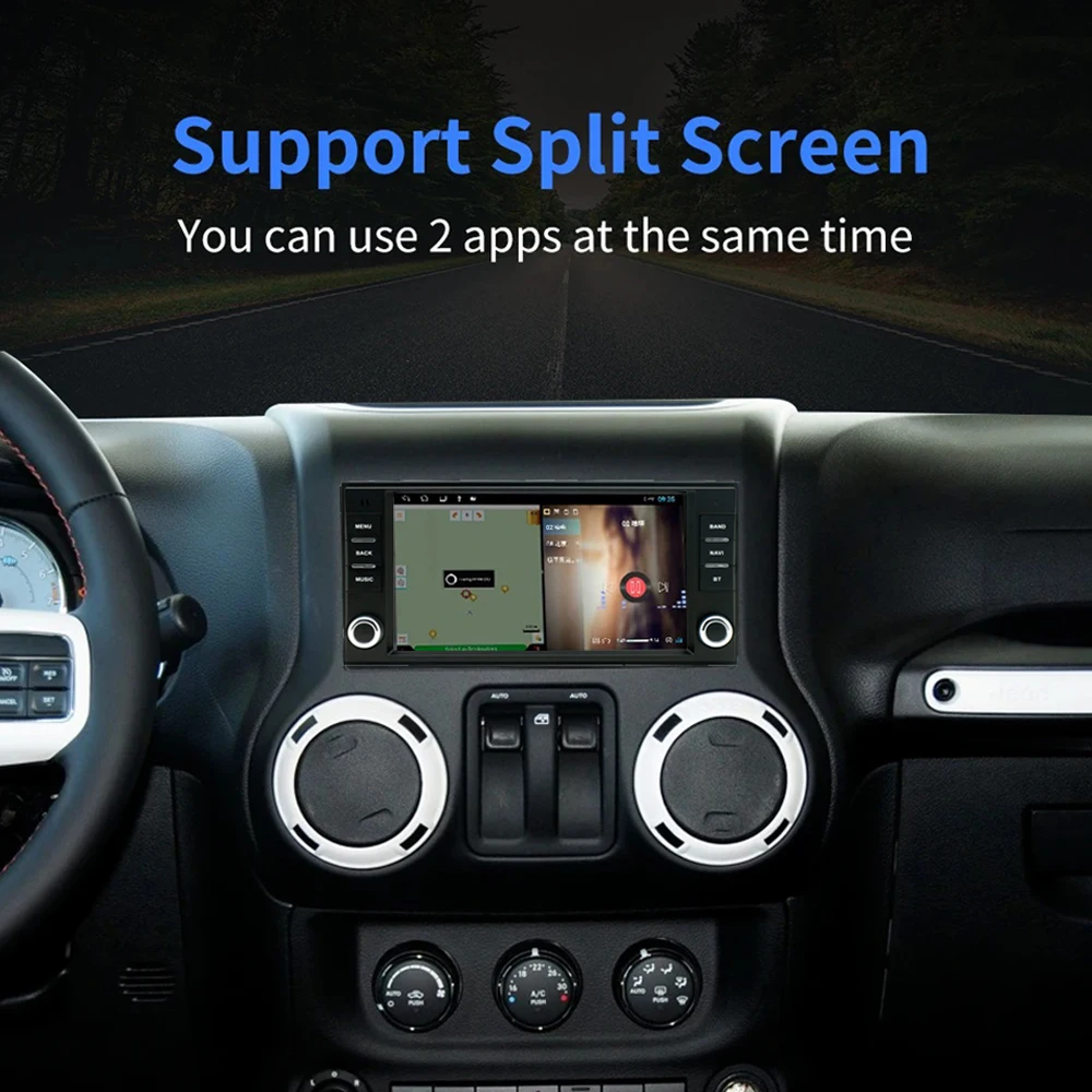 Reproductor Multimedia para coche JEEP Grand Cherokee Liberty Wrangler Chrysler, Perillas duales de 7 pulgadas, Radio Android, 2-32GB, Carplay, GPS, WiFi 4
