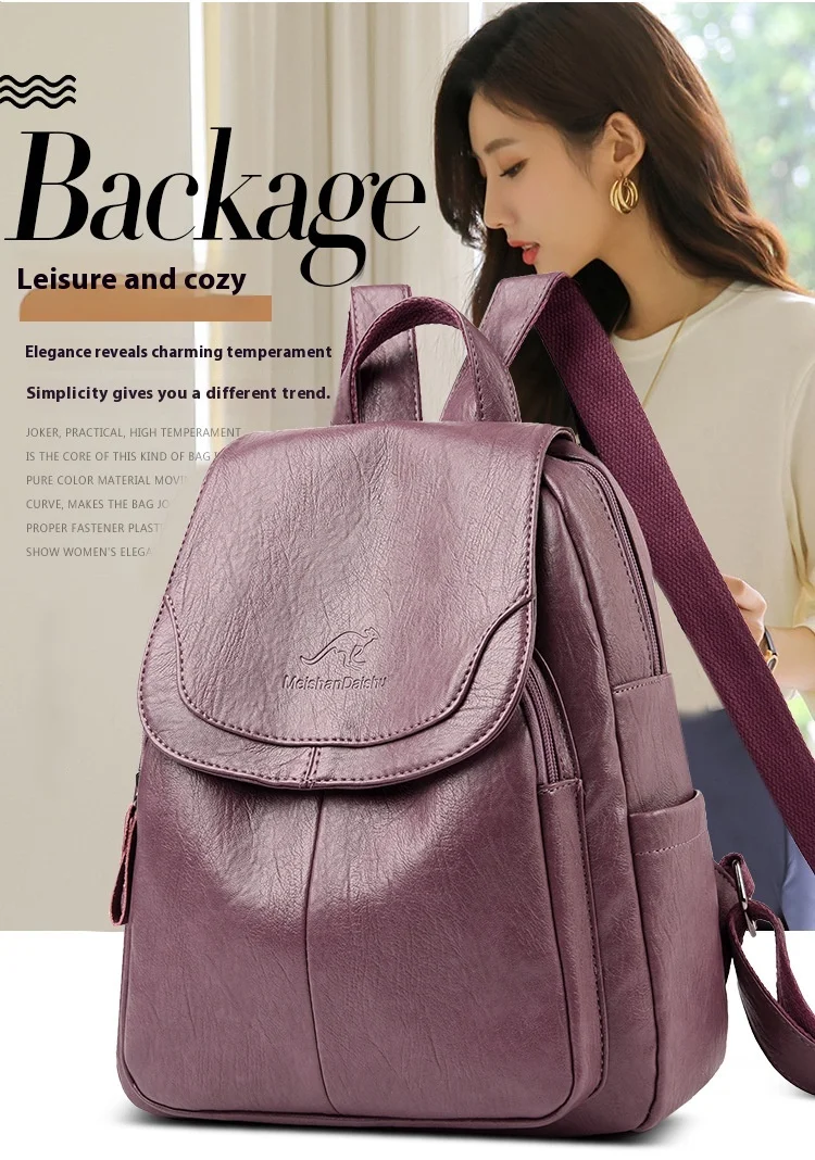 New Women's Shoulder Bag Korean Version Shoulder Bag Trendy Large Capacity Travel Backpack Atmospheric College Student Backpack_voghion.com