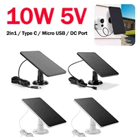 Panneaux solaires extérieurs pour caméra de sécurité, chargeur de cellules solaires, petit système d'éclairage domestique, micro USB et type C, 10W, 5V, 2 en 1 1