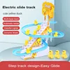 Kids Electric Small Duck Climbing Stairs Toy DIY Track Slide Roller Coaster Toys Set Light Music Boy Girl Gift 1