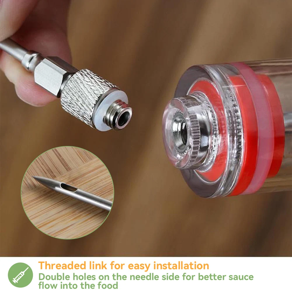 Meat Injector Syringe meat injector syringe with 2/3 Stainless Steel Needles Marinade Flavor Injector for BBQ Grill Turkey Kit Kitchen Tools