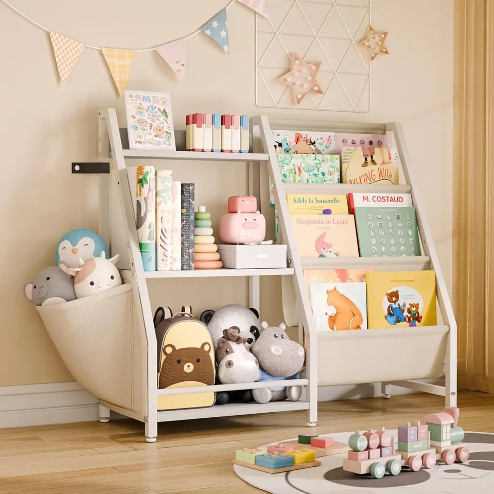 Kids 3 Tier Bookshelf and Toy Organizer