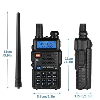 2pcs BAOFENG  5W 8W High Power Dual Band Two Way Radio Long Range Handheld Portable Walkies Talkies For Hunting 2