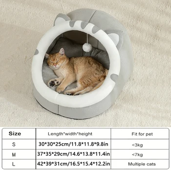 Super Cat Bed Warm Pet House Kitten Cave Cushion Cat House Warm Sleeping Dog Basket Tent Small Dog Mat Supplies Bed For Cats 6