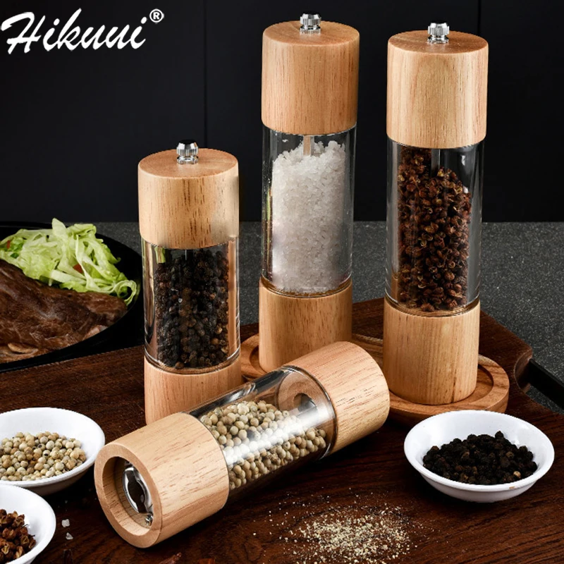 Household Wood Salt Pepper Grinder Peper Mills Manual Home Grinding Mill Spice Seasoning