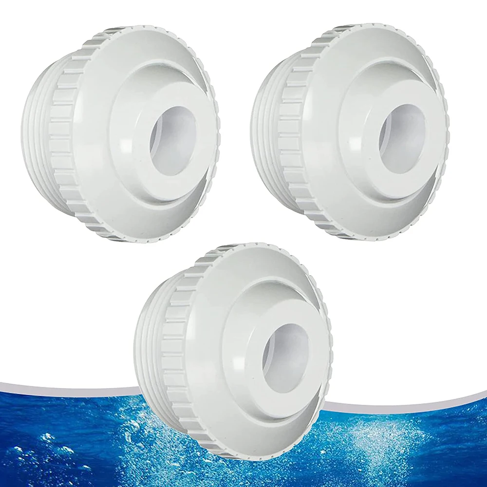 

3Pc Pool Opening Jet Nozzles, 3/4 Inch Opening Eye Ball Inlet Fitting Opening Water Directional Flow, Standard 1-1/2 Inch Thread