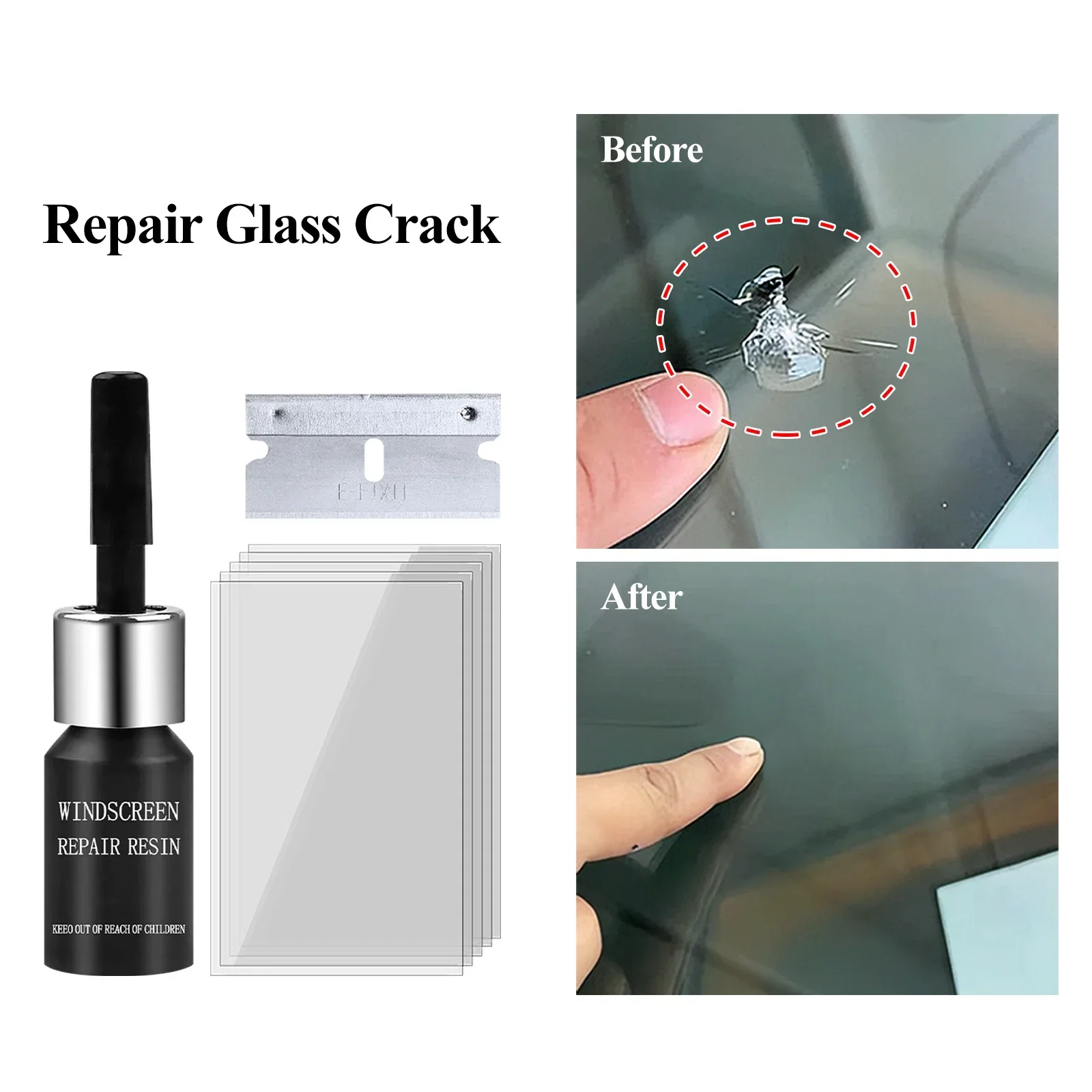Car Glass Repair Kit – Window Crack & Scratch Removal for Automobiles, Trucks, and Motorcycles 2