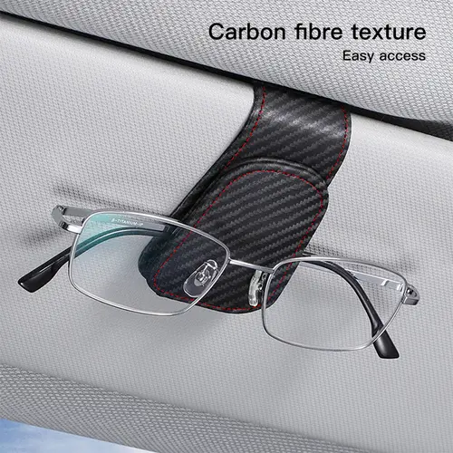 Sunglasses Holder Is Suitable for Car Sunshades Magnetic Leather Sunglasses Clip and Ticket Clip Car Sunshade Accessories - Image 2