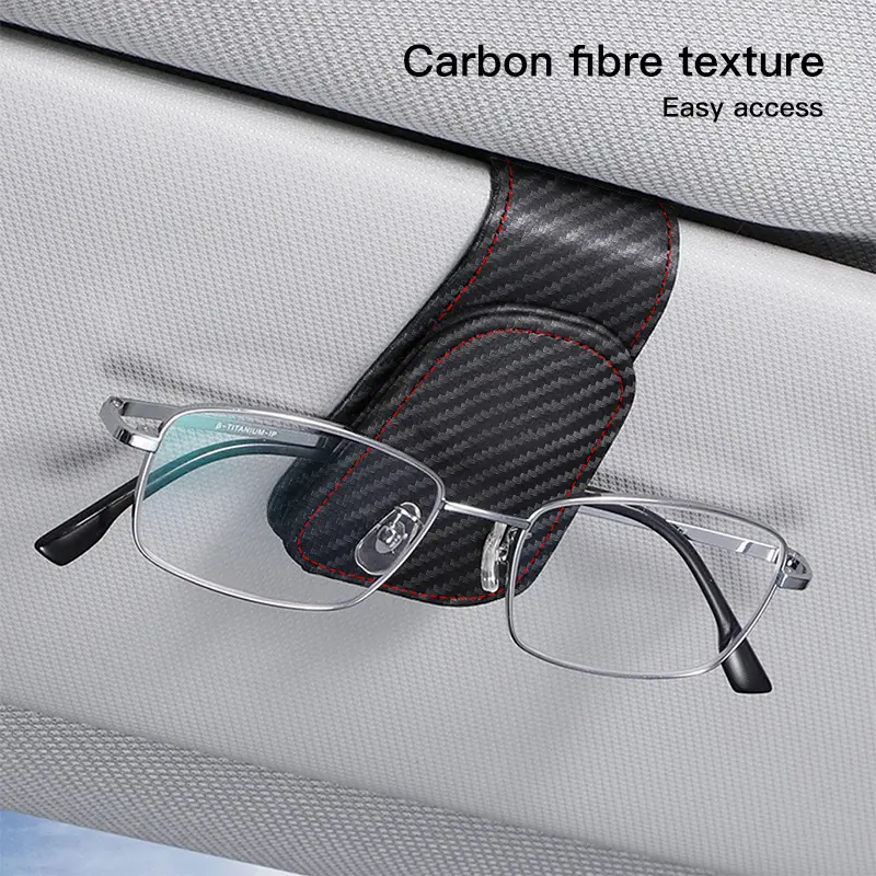 Sunglasses Holder Is Suitable for Car Sunshades Magnetic Leather Sunglasses Clip and Ticket Clip Car Sunshade Accessories - Image 2
