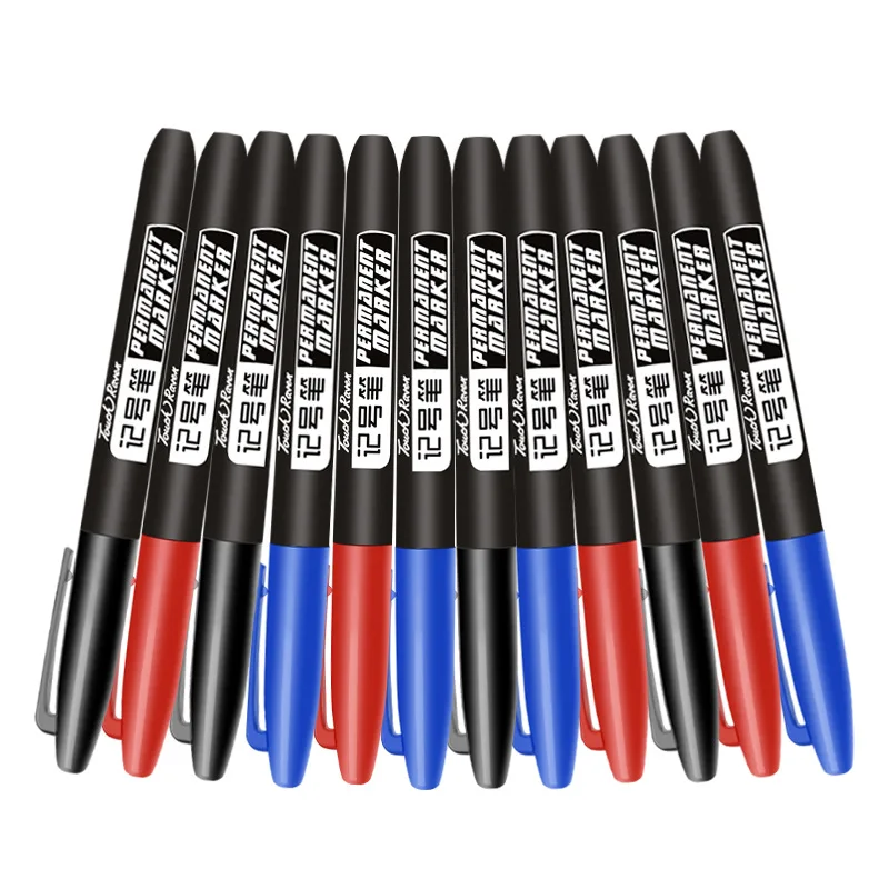 3 pcs/Set Permanent Marker Pen marker pen art pens Waterproof Ink Fine Point Black Blue Red Oil Ink 1.5mm Round Toe Fine Color