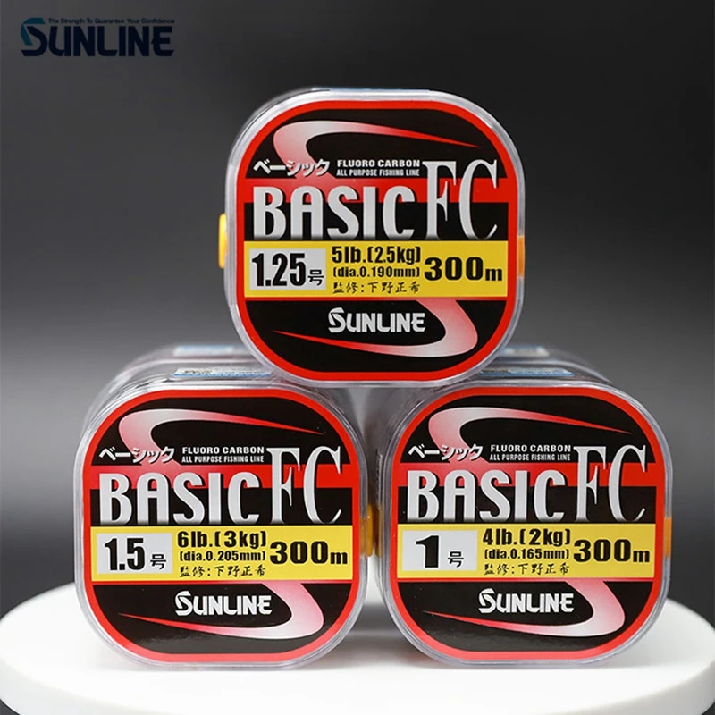 SUNLINE-BasIC FC Carbon Fiber Fishing Line, Transparent Color, 100% Original, 225m, 300m 4
