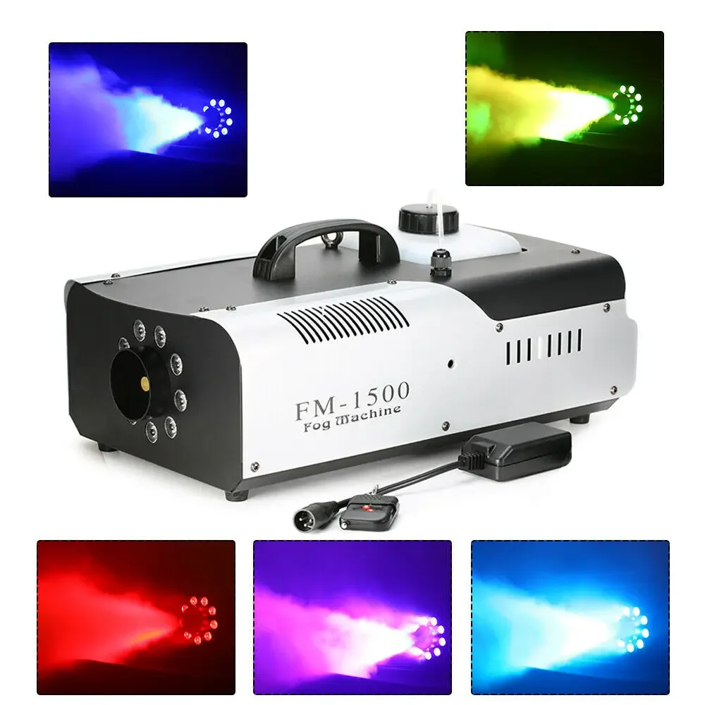 3In1 Smoke Machine RGB LED Fog Machine Wireless Remote Control DMX Fog Machine 1500W