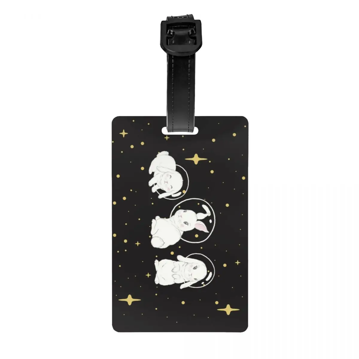 

Cute Space Little Bunny Luggage Tag for Travel Suitcase Rabbit Privacy Cover Name ID Card