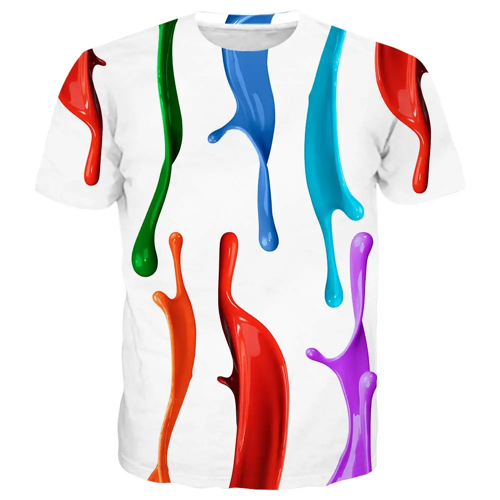 Colorful Tie Dye Graffiti 3D Print Unisex T Shirt