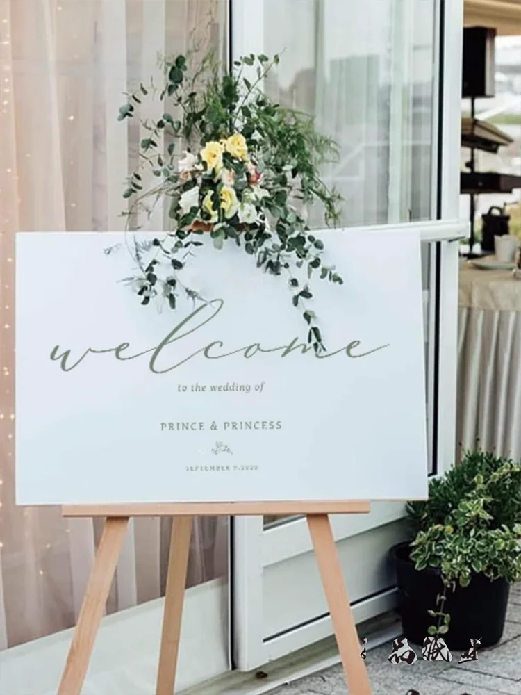 Simple Style Welcome Sign Business Banquet Welcome Sign Party Guide Engagement store opening Party Guide Design 1pc canvas