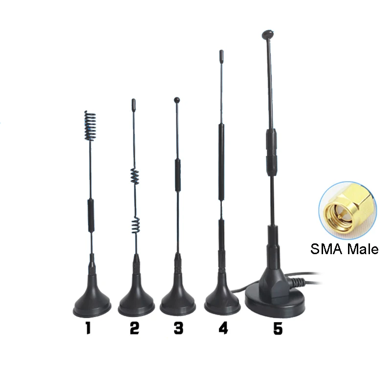 

433MHZ Wireless Module Sucker Antenna Omnidirectional 1.5m Length High Gain 7-35DBi RG174 SMA Male Strong Magnetic Chuck