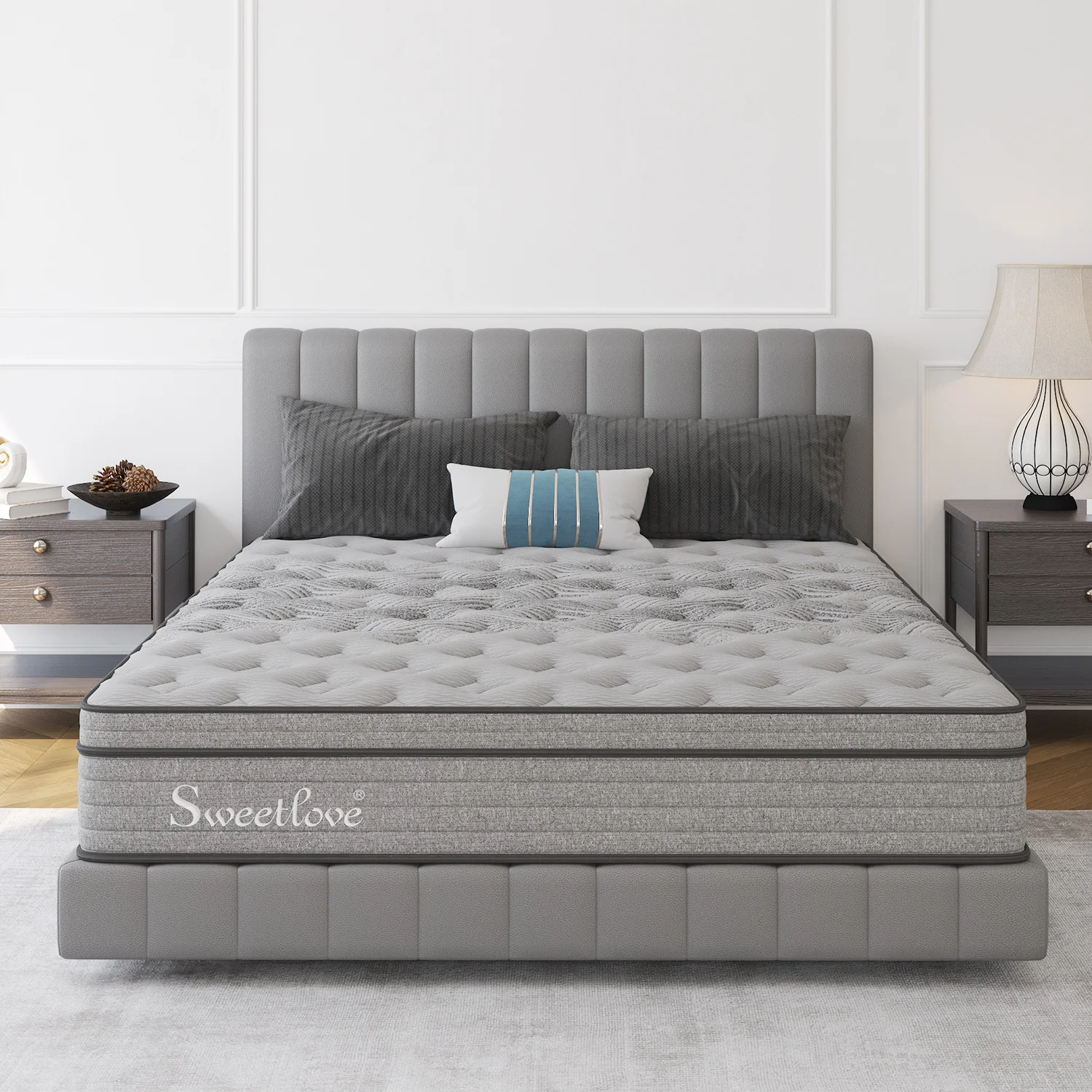 Queen Size Bed Mattress Bamboo Charcoal Memory Foam No Spring