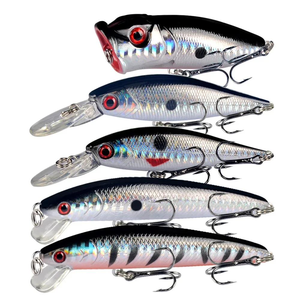 5pc Jerkbait Minnow Crankbait Fishing Lures Set Wobbler For Trolling Trout  Bass Fishing Tackle Hard Artificial Bait Kit Swimbait - AliExpress