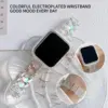 Electroplated light color change set for Apple Watch model 44/45/41/40/49/42/38mm strap, simple fashion for iwatch series 987654 3