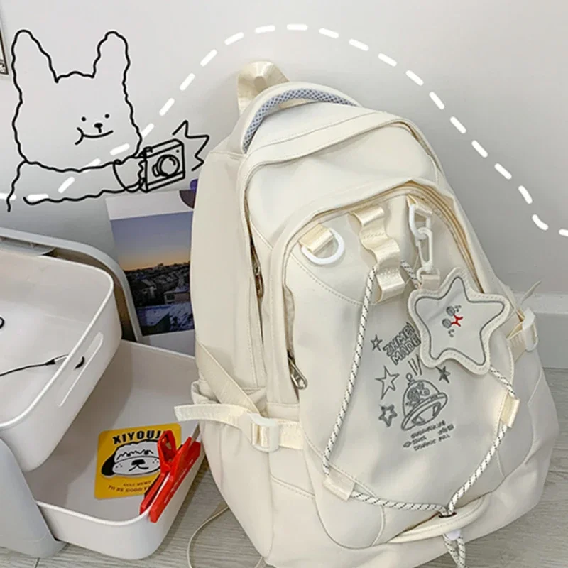 Spedizione Gratuita Mochila Feminina Nova Moda Tendência Casual Sólida Oxford Têxtil Estudante Grande Capacidade Mochila Feminina