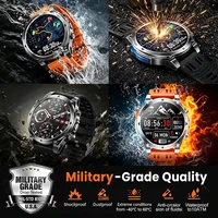 Montre connectée tactique multisports pour homme T-RX 4 Ultra avec GPS, boussole, étanchéité, appels, SpO2, suivi cardiaque 24h/24 5