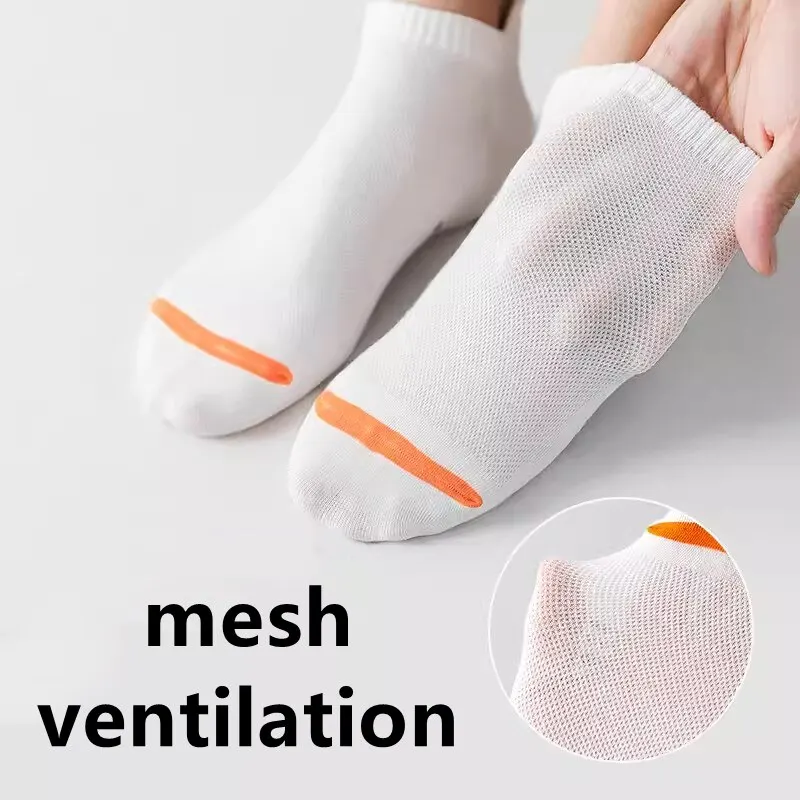 Cotton Socks Plain Color Boat Socks Casual Socks Short Socks Cotton Ankle Socks Breathable Socks Ankle Socks 5 Pairs Men Summer Cotton Short Thin Mesh Breathable Boat Socks