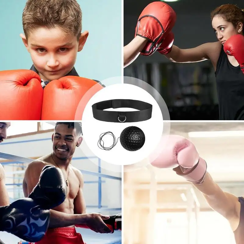 Boxing Ball With Headband React Training Boxing Reflex Ball With Headband Workout Equipment Beginners Fitness Reflex For