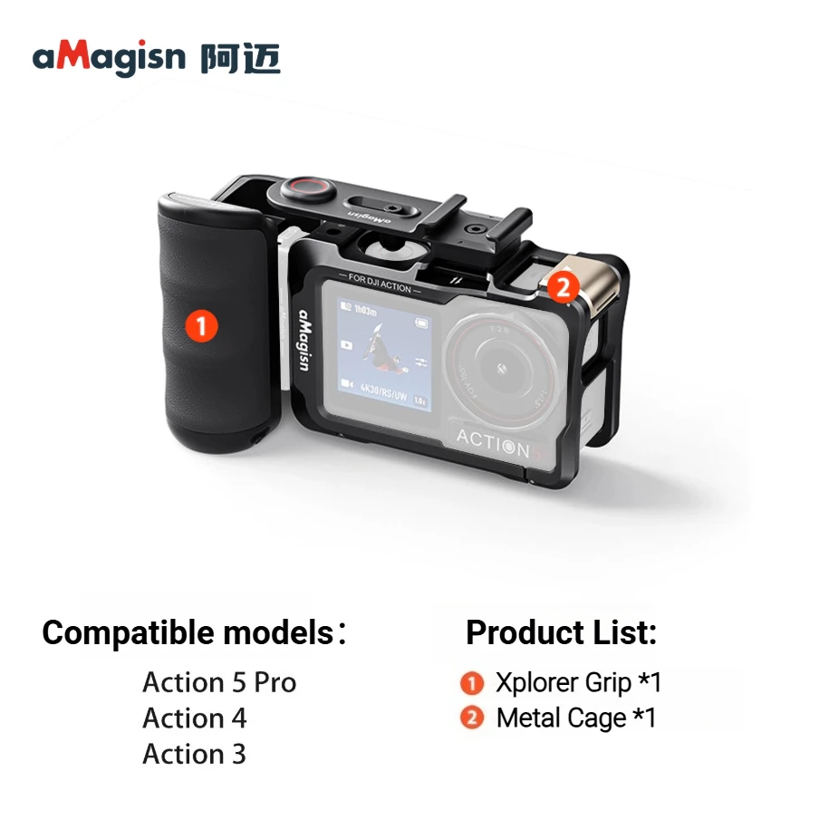 Xplorer Poignée Kit Pour DJI Osmo Action 6, Caméra Poignée