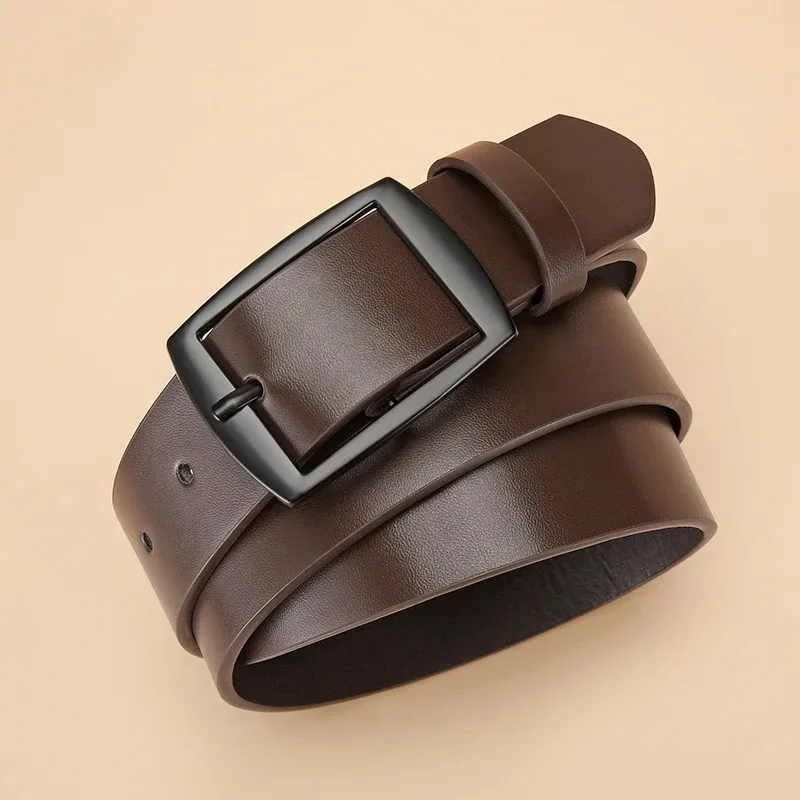Fashionable and Luxurious Men's Belt with PU Leather and Metal Needle Buckle Design, Convenient and Practical Daily Necessities