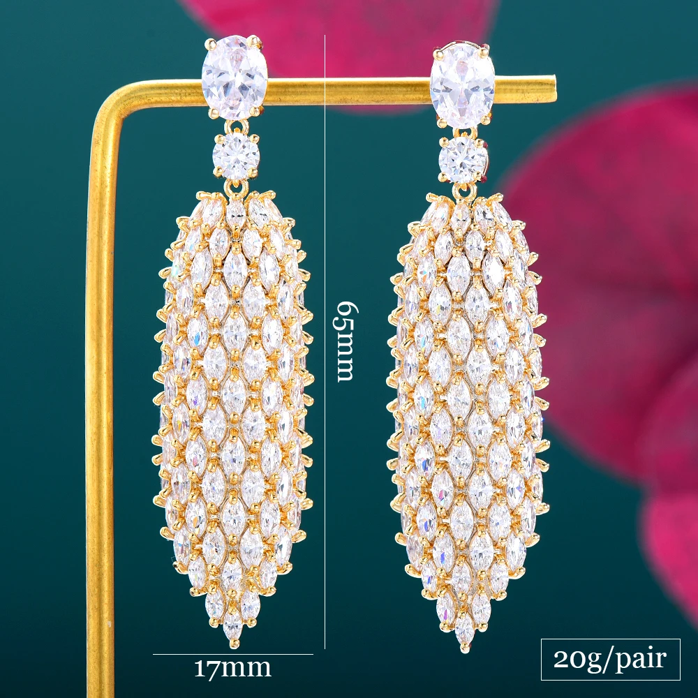 Missvikki High Quality Brand Original Luxury Pendant Earrings for Women Bridal Wedding Gift Delicate CZ boucle d'oreille femme