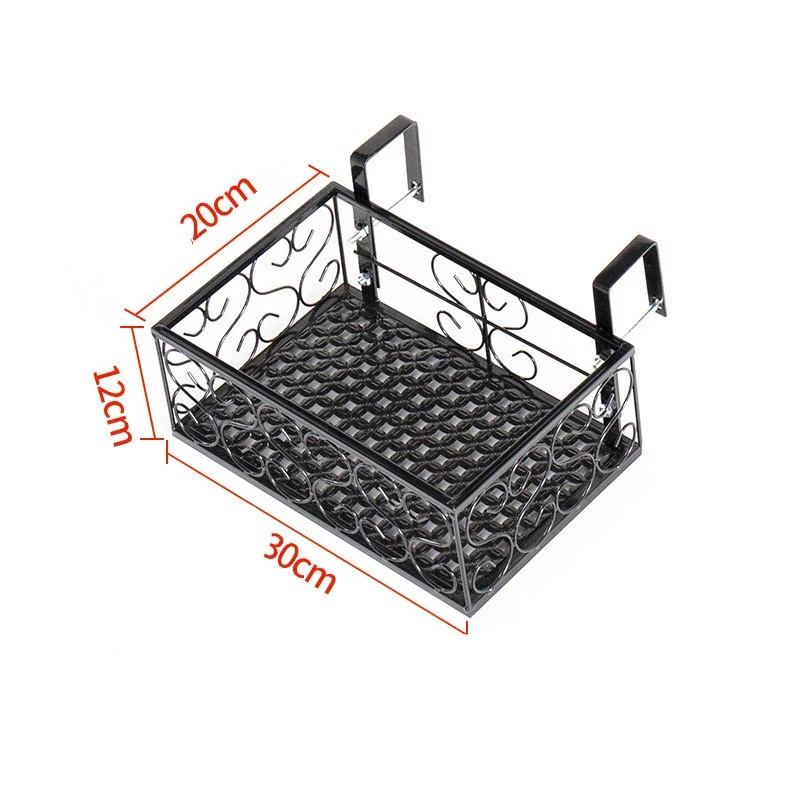 Flower Pot Organizer Storage Basket Rack Hanging Rack Closet Holders Balcony Rail Planter Shelf Fence Railing Flower Pots Holder