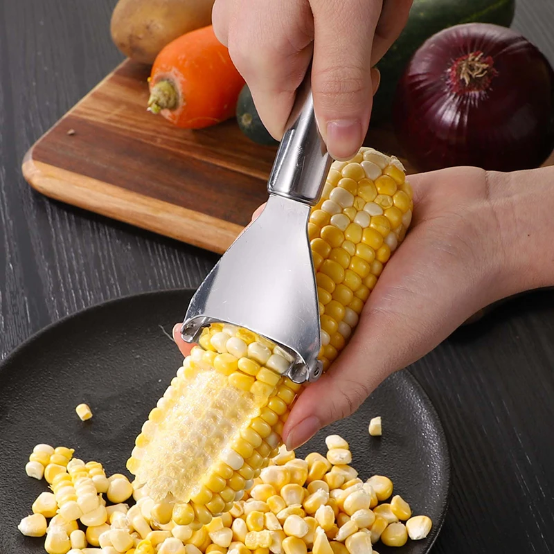 

Kitchen Corn Stripper Stainless Steel Corns Shaver Cutter Cob Peeler High Quality Vegetable Fast Sheller Chopper Tools with Hook