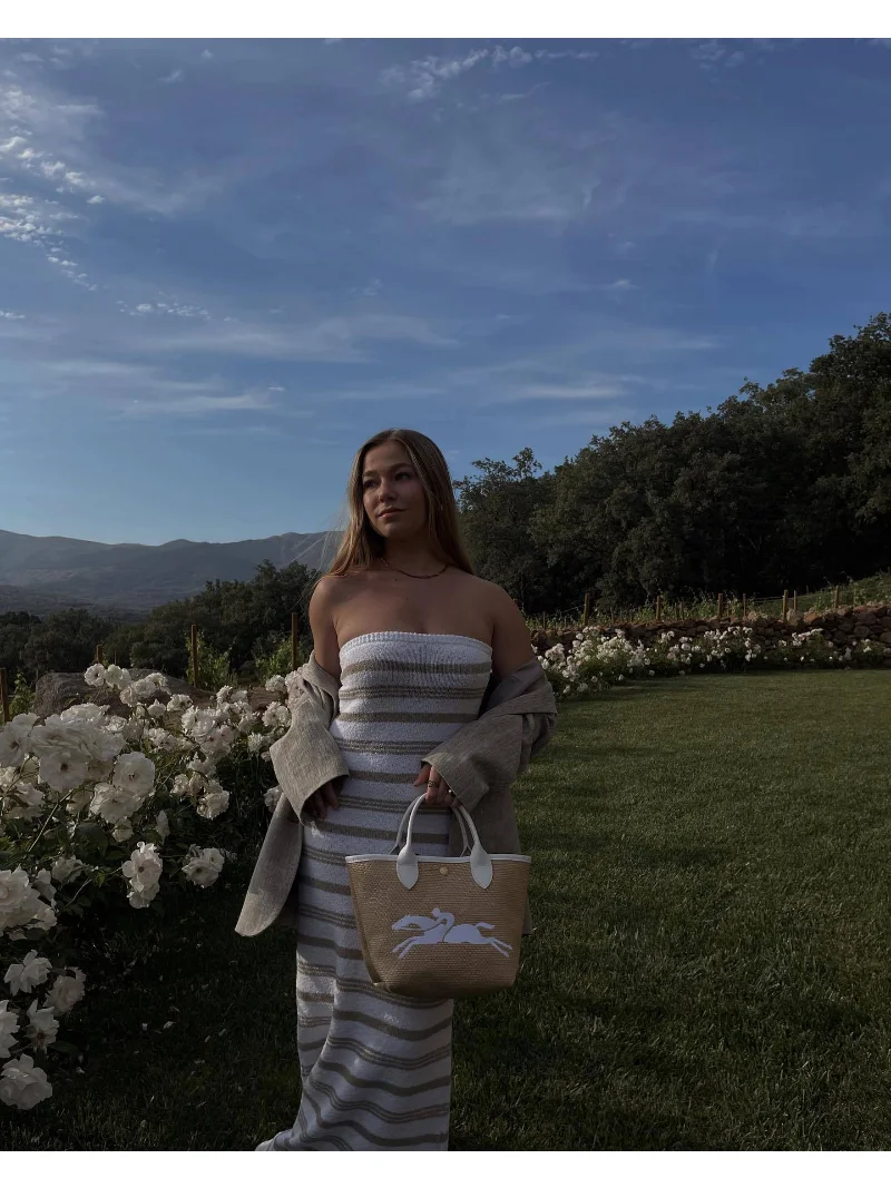 Backless Contrast For Women Dress Slim Holiday Beach Striped High Waist Off-Shoulder Maxi Dress Skinny Casual Long Dress