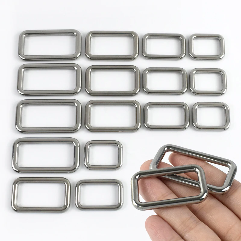 2/4/5/10Pcs 스테인레스 스틸 가방 링 버클 20/25/32/38mm 스트랩 O D 링 사각형 타원형 카라비너 ??후크 개 목걸이 벨트 루프 걸쇠