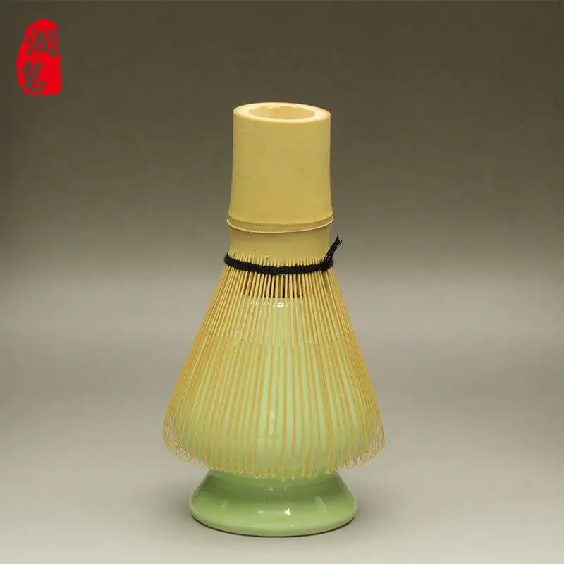 [GRANDNESS] Bamboo Chasen Stand Porcelain Matcha Tea Whisk Holder Japanese Ceremony Make for Matcha Tea Tool
