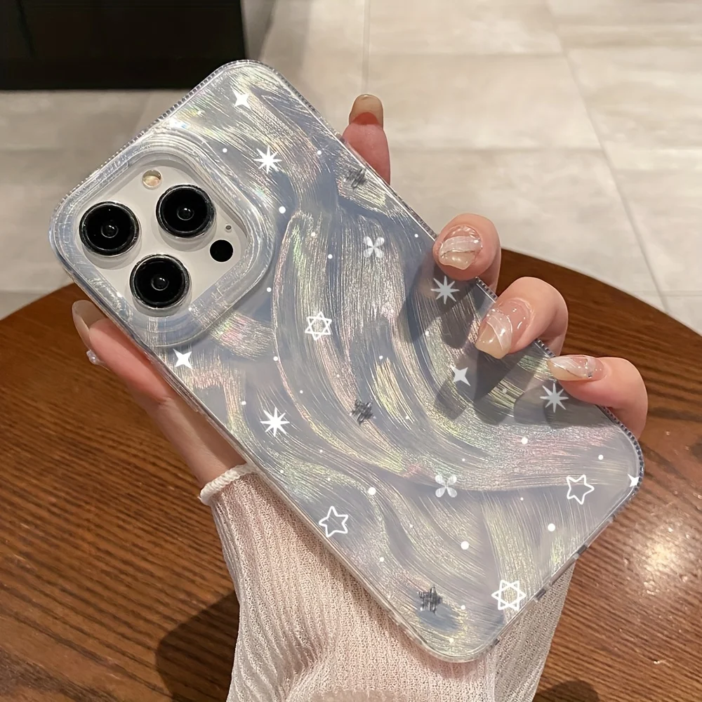 Transparent White Star Phone Case Cover